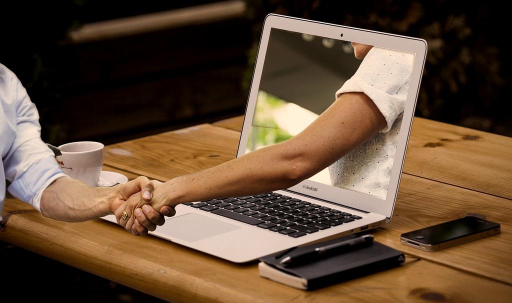 Team collaborating on digital communication